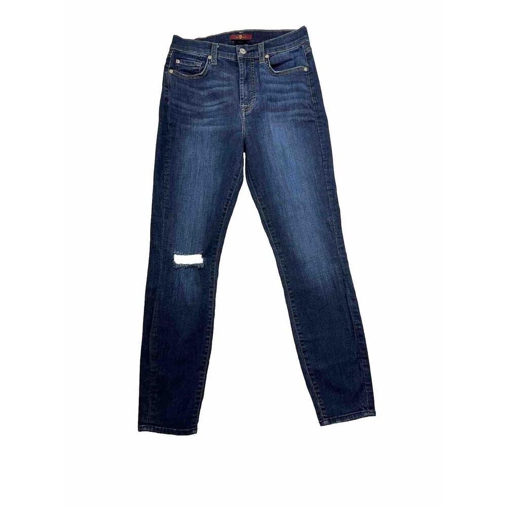 Seven 7 For All Mankind High Waist Ankle Gwenevere Skinny Jeans Pants Size 27 - Picture 1 of 8